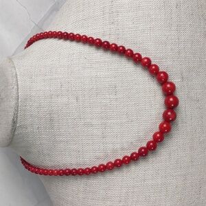 Jay King Red Coral/Sterling Silver Necklace